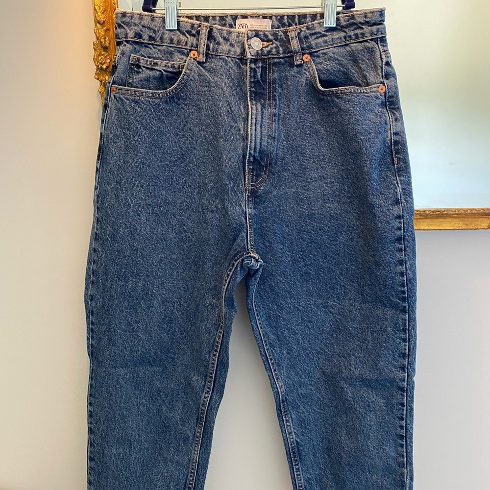 Zara Dark Blue Boyfriend Jeans